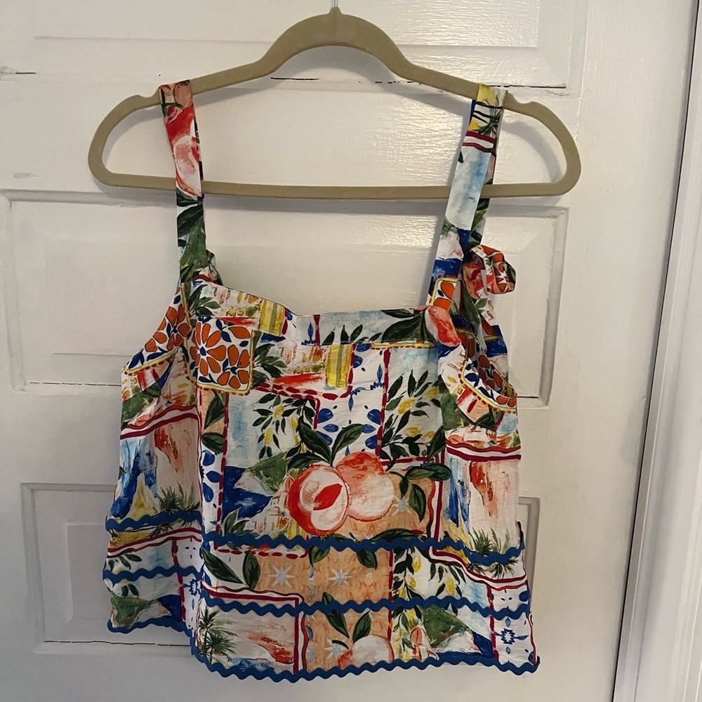 TCEC Colorful Patterned Tie-Strap Top